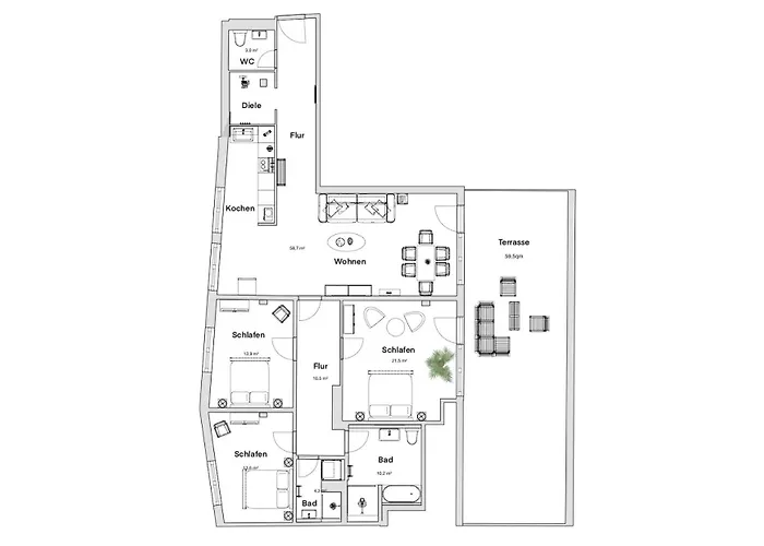 Appartement Pineapple - Penthouse Am Zwinger - 162qm - 1x Free Parking Dresden